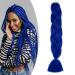 Gairyan jumbo braids extensions braid art hair 1 piece 100g braiding hair extensions 60cm ombre synthetic braids afro hair for box crochet braids (sapphire blue) 60 cm (1 piece) sapphire blue