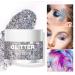 Langmanni Holographic Body Glitter Gel - Color-Changing Eyeshadow & Cosmetics for Body Face Hair & Lips - 1.35 oz Silver Fantasy - Buy Online on GoSupps.com