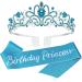 Birthday Girl Sash, Crown for Girls, Girls Tiara Blue Crown, Princess Crown Happy Birthday Crown, Tiaras for Girls, Birthday Decorations for Girls, Birthday Girl Headband, Birthday Accessories
