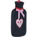 Best Hot Water Bottle with Knitted Cover | BRANDSSELLER 1.6L Anthracite/Pink Checked Heart - Buy Online on GoSupps.com