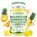 Liposomal Magnesium Carbonate Gummies 500 mg Magnesium Supplement with Ashwagandha, L-Theanine, Calcium & Vitamin D3 for Muscle & Nerve Support, Sugar-Free Vegan Pineapple Flavor (60 Count) 1P 60 Count (Pack of 1)