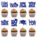 BZBAIS 32 Pieces Blue Glittery 5th Grade Grad Cupcake Toppers Class of 2024 5th Grade Graduate Peace out Fifth Grade Cupcake Picks with Grad Cap Diploma 2024 Graduation Cupcake Party Decorations