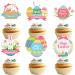 Adorable Happy Easter Egg Cupcake Toppers for Kids Set of 18 - These are bunny decorations that boys and girls will love at Easter parties baby showers and themed birthday parties - SugarGera