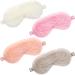 4 Pieces Plush Eye Mask Silk Furry Sleep Masks Comfortable Blindfold Eye Cover Colorful Satin Night Eyeshade Cover for Women Men Sleep Travel Nap Sleeping (Solid Fresh Colors) Fresh Colors 4 Count (Pack of 1)