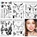5 Sheets Halloween Temporary Tattoos Stickers Face Tattoos Halloween Face Makeup Tattoos Halloween Cosplay Fake Tattoos Hand Neck Tattoos for Women Men Teen Halloween Costume Accessories