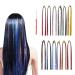 ZhioPro colorful smooth hair extension 12 colors 2400 strands glitter hair extension colors hair-lametta for party cosplay music festivals Christmas (120 cm)