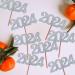 24 Pack 2024 Cupcake Toppers Glitter 2023 Food Cake Picks Decoration for New Year Birthday Wedding Graduation Party Dessert Decoration (Silver) - Buy Online on GoSupps.com