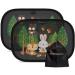 Systemoto car sun protection baby with UV protection (2 Set) - car window sun protection compatible with passenger car for children with sweet animal motifs (Forest Animals))