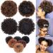 Short curly Afro hair updo synthetic hair cord strain high puff horse hinge hair extension afro-dutt for natural hair coffee brown 6 inches/50g coffee brown