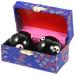 Healeved Chinese health balls baoding balls hand massage balls metal meditation balls with case yang patterns for hand exercises hand therapy stress relief 2 pieces black