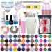 Nail extension gel set 3 colors assembly gel nail strengthening UV poly-nails gel 48 pieces glitter powder with nail shapes tips brush