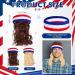 Mullet Wig USA Headband American Flag Style 4th of July Accessories - Blonde/Brown - Buy Online on GoSupps.com