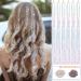 HAUTOCO Hair Tinsel Kit 1200 Strands 47 Inch Glitter Tinsel Hair Extensions with Tools White-Pink Fairy Hair Tinsel Kit Heat Resistant Sparkling Hair Tinsel for Cosplay Christmas New Year Party Fairy White Pink - 1200 Strands