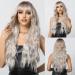 Oefei long ombre bright blonde wig with pony natural wavy wigs for women natural synthetic hair wear heat -resistant wigs for daily party cosplay
