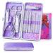 Nail Clipper Kit - 12 Pieces Manicure Set Women Professional Travel Nail Kit with Cuticle Nipper Manicure Pedicure Set with Luxurious Travel Case (Purple)