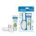 Dr. Brown's Silicone Finger Baby Toothbrush Kit with Apple Pear Toothpaste - 2 Finger Brushes, Travel Case - Fluoride Free, Made in USA - Ages 0-3 - 1.4oz - Buy Online on GoSupps.com