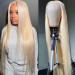 inlovwith Blonde 613 Lace Front Wig Human Hair Straight Lace Front Wig Human Hair With Baby Hair Natural Hairline Brazilian Virgin Human Hair Wigs For Women HD Transparent Lace Wig(24 Inch) 24 Inch 613 Blonde T Lace Wig