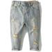 KIDSCOOL SPACE Baby Girl Boy Slim Jeans | Elastic Band | Ripped Denim Pants 7-8 Years | Light Blue - Buy Online on GoSupps.com