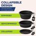Bonza Extra Large Foldable Dog Bowl | Portable & Leak-Proof for Medium to Large Pets - Premium Travel Bowl in Navy Blue - Buy Online on GoSupps.com