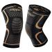 Copper Knee Braces for Men and Women (2 pack) -Knee Supports Copper Compression Knee Sleeve for Knee Pain Arthritis Sports and Recovery Support 2pack-Copper-Black Large
