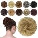 FESHFEN Messy Bun Hair Piece Hair Bun Scrunchies Synthetic Wavy Curly Chignon Ponytail Hair Extensions Thick Updo Hairpieces for Women Girls Kids 1PCS Gloden Blonde 38 g (Pack of 1) 22/613# Gloden Blonde