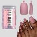 NOVO OVO Fake Toe Nail Tips Press on Soft Gel Toenail Extension PURE BERRY PINK LONG Tapered Square Pre-applied Tip Primer & Base Coat Full Cover Pre-etched False Nails for DIY x 12 Sizes 240Pcs PURE BERRY PINK LONG EU