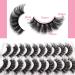 Veleasha Fluffy Wispy Faux Mink Eyelashes - Criss-Cross 10 Pairs Pack - Best False Lashes for Women - Buy Online on GoSupps.com