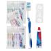 Urban Essentials Bulk Travel Toothbrush Kit - Includes Toothbrush + Cap Toothpaste Floss Picks and Resealable Bag - TSA Approved Dental Care Set - Ideal for Donations Guest Bathroom Essentials (10)