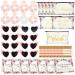 39 Pcs Bridesmaid Proposal Gifts Maid of Honor Gift Bride Matron of Honor Cosmetic Makeup Bag Knotted Hair Ties Heart Sunglasses Invitation Card for Wedding Bachelorette Party (Sweet)