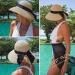 Comhats Women's UPF50 Floppy Straw Beach Hat | Foldable Wide Brim Sun Hat 55-60cm - Beige - Buy Online on GoSupps.com