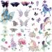 Coszeos Glitter Butterfly Flower Temporary Tattoos for Women Girls Kids  10 Sheets Unicorn Fake Colorful Butterflies Wings Tattoo Stickers Waterproof for Face Arm Makeup Birthday Party Favors Gifts