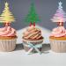 TSJ 18 PCS Christmas Tree Cupcake Toppers Christmas Cake Toppers Glitter Cupcake Picks Cake Decorations Christmas Party Supplies Green+gold+silver - Buy Online on GoSupps.com