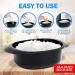 Rapid Microwave Rice Cooker | Cooks Rice Blends in 3 Minutes | Perfect for Dorm, Small Kitchen, or Office | Dishwasher-Safe, Microwaveable, BPA-Free | Black, 1 Pack - Buy Online on GoSupps.com