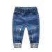 KIDSCOOL SPACE Baby Ripped Jean Toddler Elastic Waist Distressed Denim Pants 6-12 Months Blue-2003
