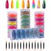 Duufin 24 Couleurs Poudre Ongles Pigment Poudre Ongles Fluorescente Iridescent Poudre Pigment Poudre Ongle pour Nail Art Bleu vert perle