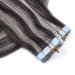 Premium Tape In Hair Extensions - #1B/Gray - 60cm - 30 Bricks - 100% Remy Real Hair - Novon Hair Extensions - Buy Online on GoSupps.com