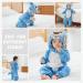 COOKY.D Baby Hooded Rompers | Winter Flannel Jumpsuit Pajamas 3-6 Months Blue - Buy Online on GoSupps.com