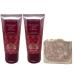 Bath & Body Works Champagne Apple & Honey - Body Cream Travel Size 2 Pack with a Himalayan Salts Springs Sample Soap.