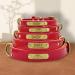Senristar Personalized Real Leather Dog Collar - Engraved Name Tag Durable & Stylish for Small to Large Dogs (XS Red) - Buy Online on GoSupps.com