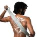 Silicone Back Scrubber for Shower Extra Long 35.4” - For Men, Women, Non-Binary - Exfoliating Bath Body Brush - Acne and Limited Mobility - Double Sided to Massage and Improve Blood Circulation - Gray