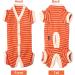 Shop Cozy XS Orange-White Strip Dog Pajamas - Soft Cotton 4-Leg Jumpsuit for Male & Female Pets - Buy Online on GoSupps.com