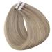 Fshine 20 Remy Human Hair Tape in Extensions 20 Inch - Highlighted Color 18 Ash Blonde and 22 Light Blonde - 20 Pieces 50 Gram Adhesive Tape Hair - #18/22(P18/613) - Buy Online on GoSupps.com