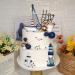 DRWATE Nautical Cake Topper Ship Lighthouse Blue White ball Cake Toppers Seagulls Anchor Rudder Cake Decorations for Nautical Theme Party Birthday Party Summer Ship Party Supplies (Style 01) - Buy Online on GoSupps.com