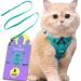 Tikxlafe cat dishes with a leash 150 cm cat leash with dishes polyester adjustable cat linen set breakout for kittens (Blauer See S) s Blauer See