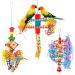 AKlamater 3 Pack Bird Budgies Shredding Toys Bird Parrots Chewing Toys Parrot Cage Foraging Shredder Toys Bird Cage Accessories for Small Parakeets Cockatiels Budgies Love Birds Finches