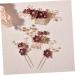 MAGICLULU 4 Sets Hairpin Japanese Hair Accessories Wedding Headpieces Bridal Headpieces for Wedding Rhinestone Hair Clips Embellishments Decor Pearl Zinc Alloy Red Bride Dress - Buy Online on GoSupps.com