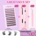 110Pcs Lash Clusters DIY Eyelash Extension Kit | D Curl Mega Volume Wispy Individual Lashes | Long Lasting Bond & Seal | Lash Tweezers | Home Eyelash Extensions - KIT-05 - Buy Online on GoSupps.com