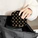 Polka Dot Black & Gold Menstrual Cup Bag - Portable Feminine Storage Pockets for Women & Teens - Multi-Colored Tampon Holder - Buy Online on GoSupps.com