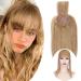12" SEGO Hair Toppers with Fringe for Thinning Hair Women Real Hair #27 Dark Blonde Remy Human Hair One Piece Clip in Hair Extension 150% Density Hairpieces Toupee (35g)