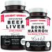 Ancient Origins Grass Fed Beef Liver 360 Capsules 750 mg Each and Bone Marrow 180 Capsules 510 mg Each
